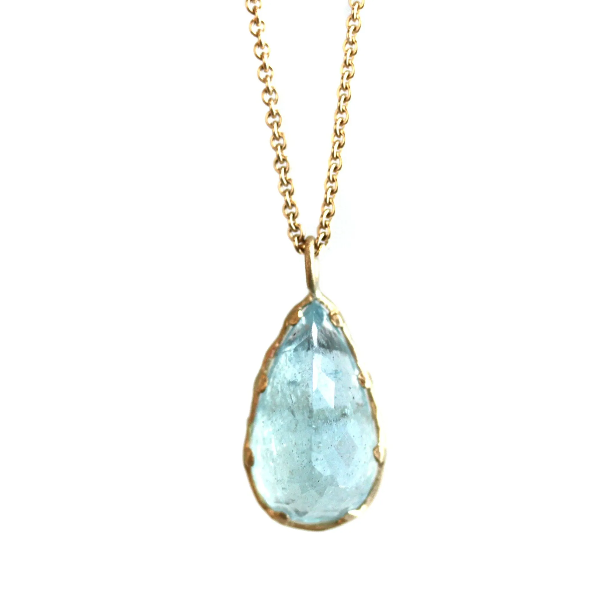 Pear Shaped Aquamarine Necklace