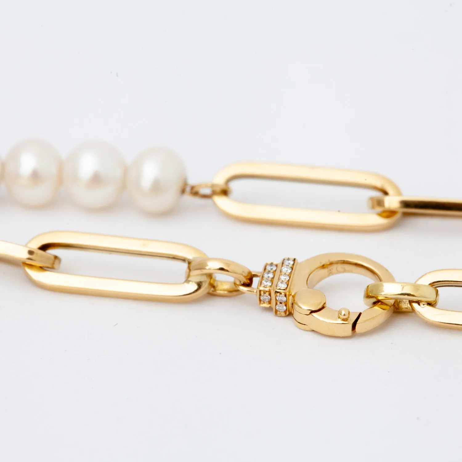 Pearl Beaded Paperclip Bracelet