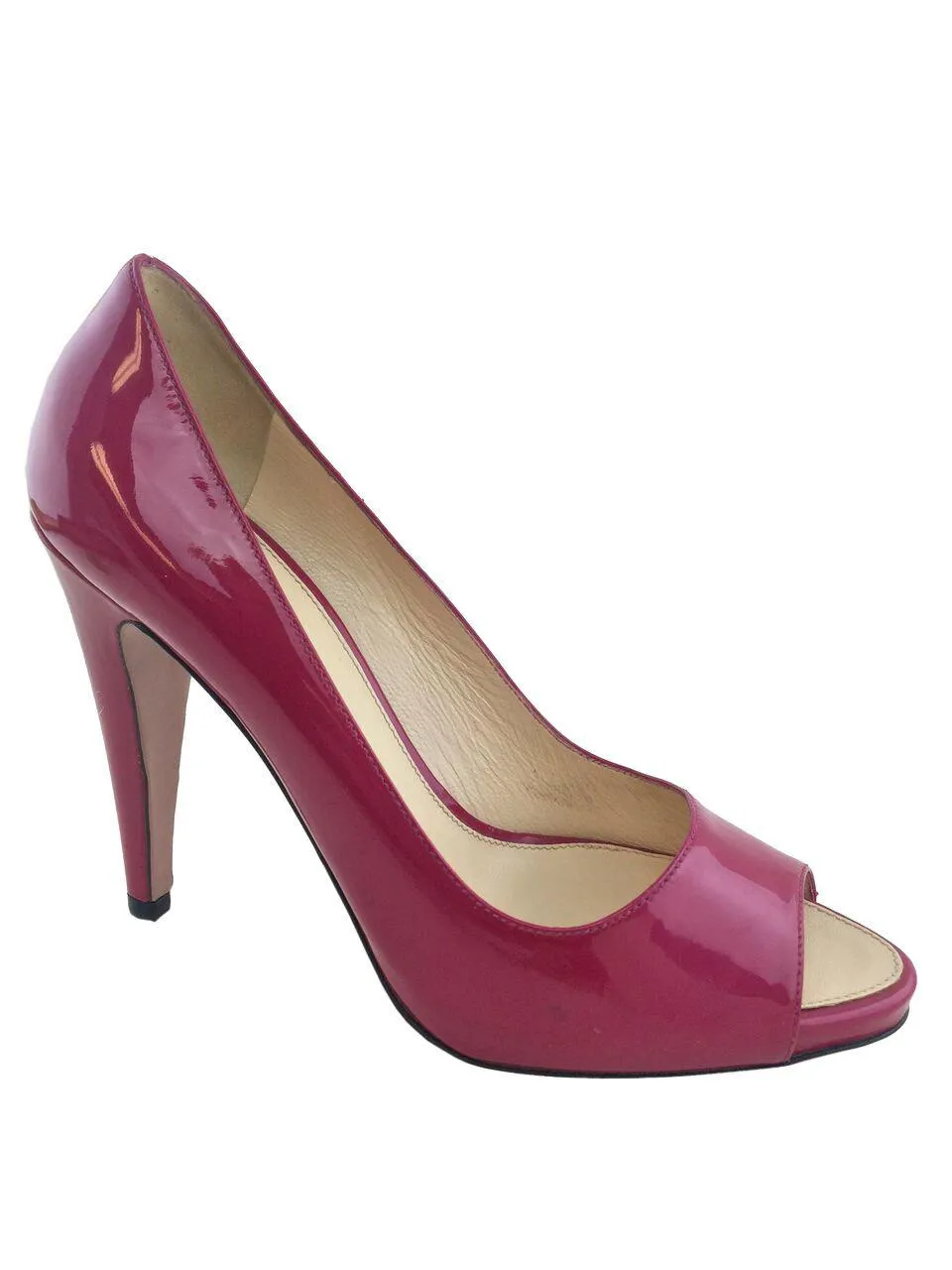 Prada Patent Leather Peep Toe Platform Pumps Size 7.5