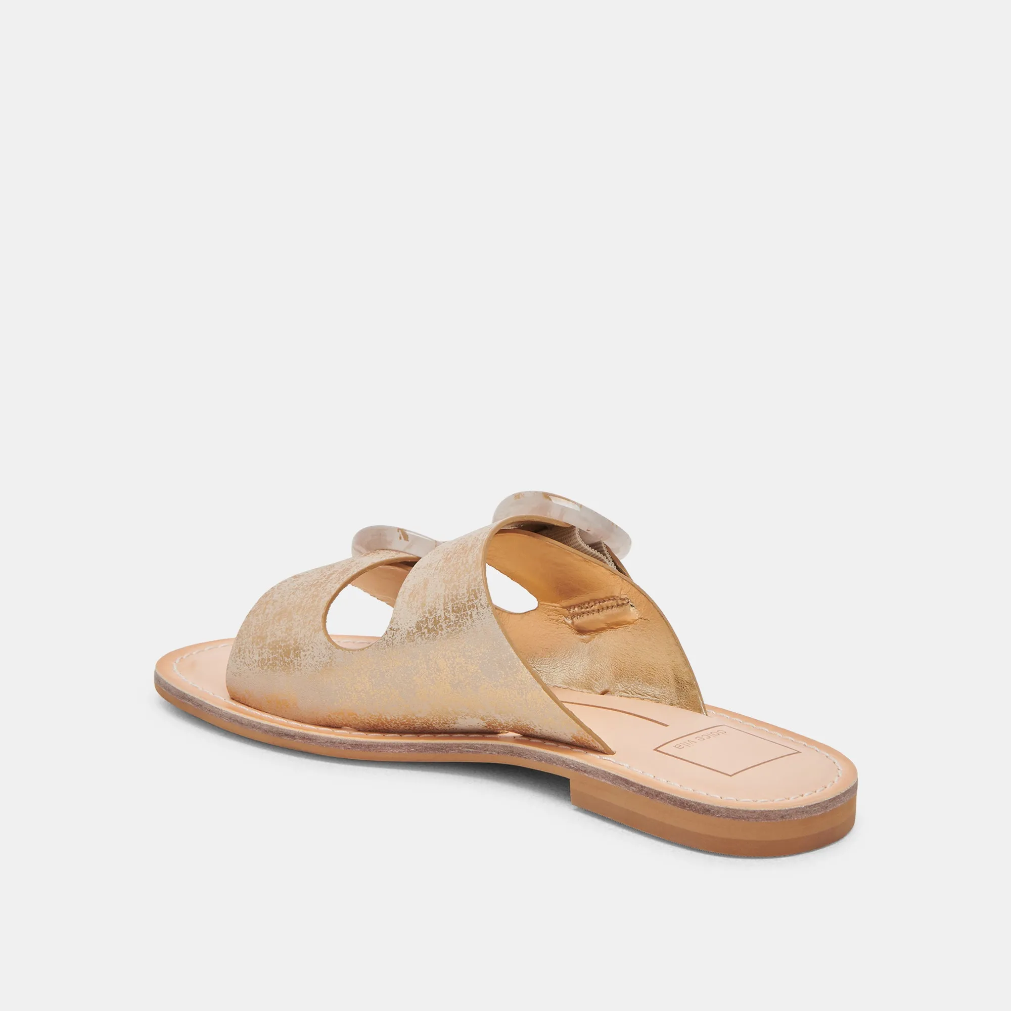 SECILY SANDALS LIGHT GOLD NUBUCK