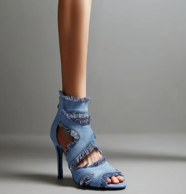 Spring Harbor Denim High Heels