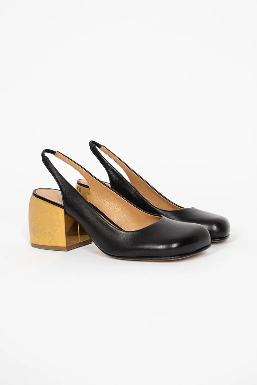 Square Toe Heel Black/Gold