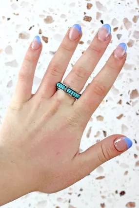 Turquoise beaded ring band