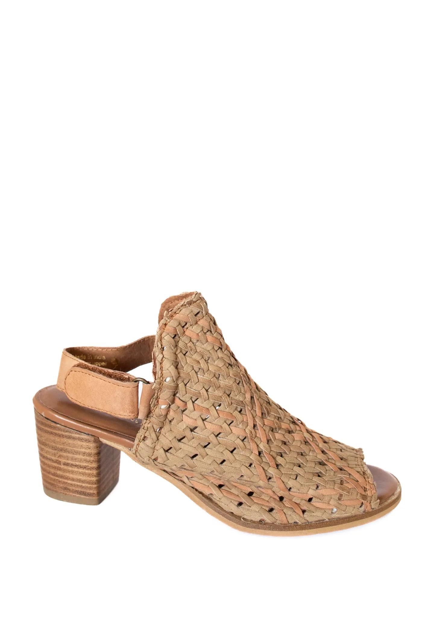 Veronique Woven Leather Mule in Tan