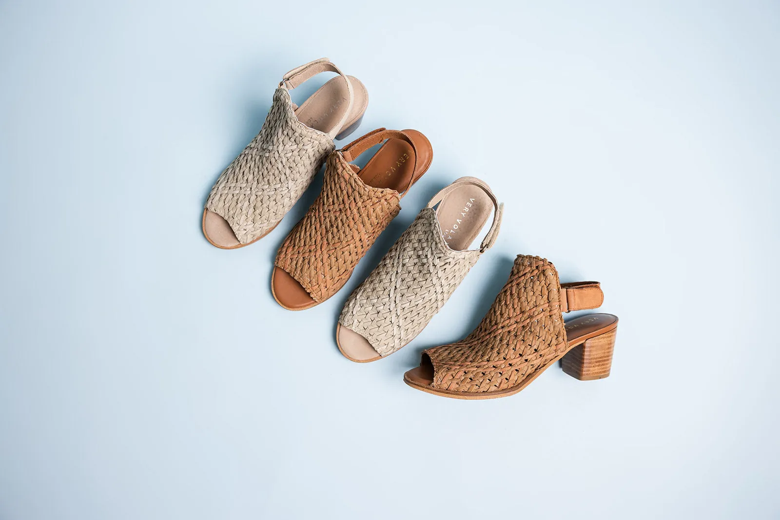 Veronique Woven Leather Mule in Tan