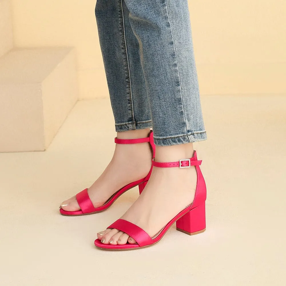 Women's Block Heels 2.5 Inch Strappy Heels Dressy Sandals Ankle Strap Lady Low Heels Chunky Heeled Sandals 301