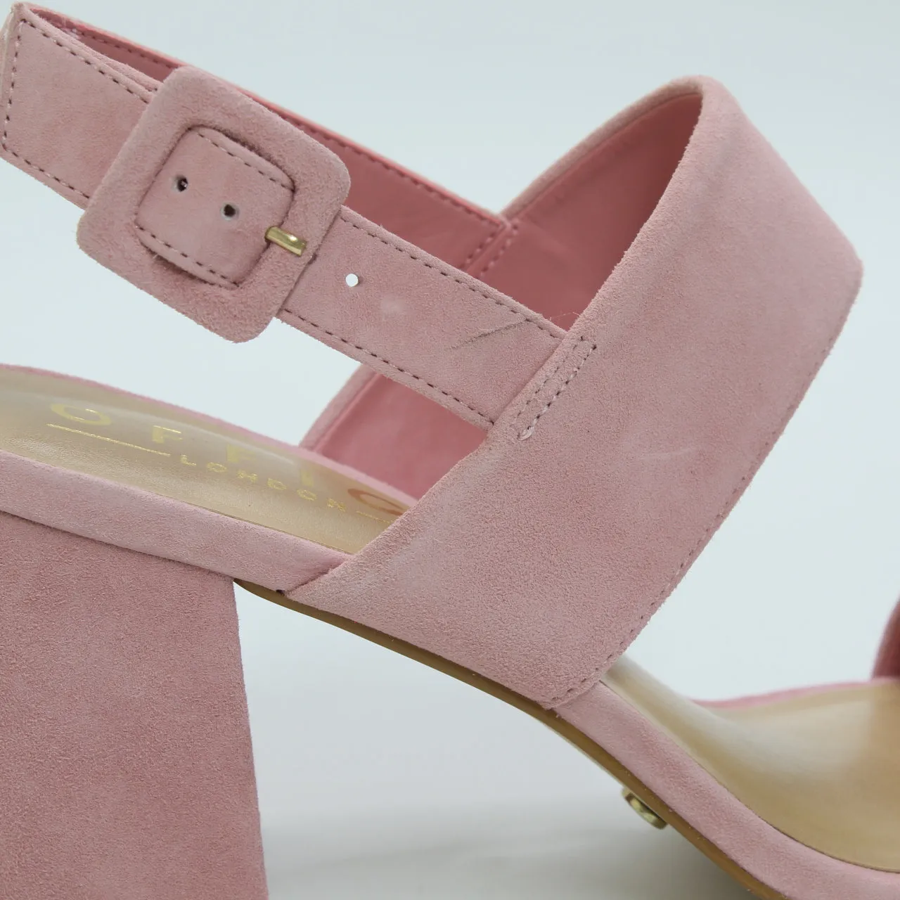 Womens Office Madeline Two Part Block Heels Pink Suede