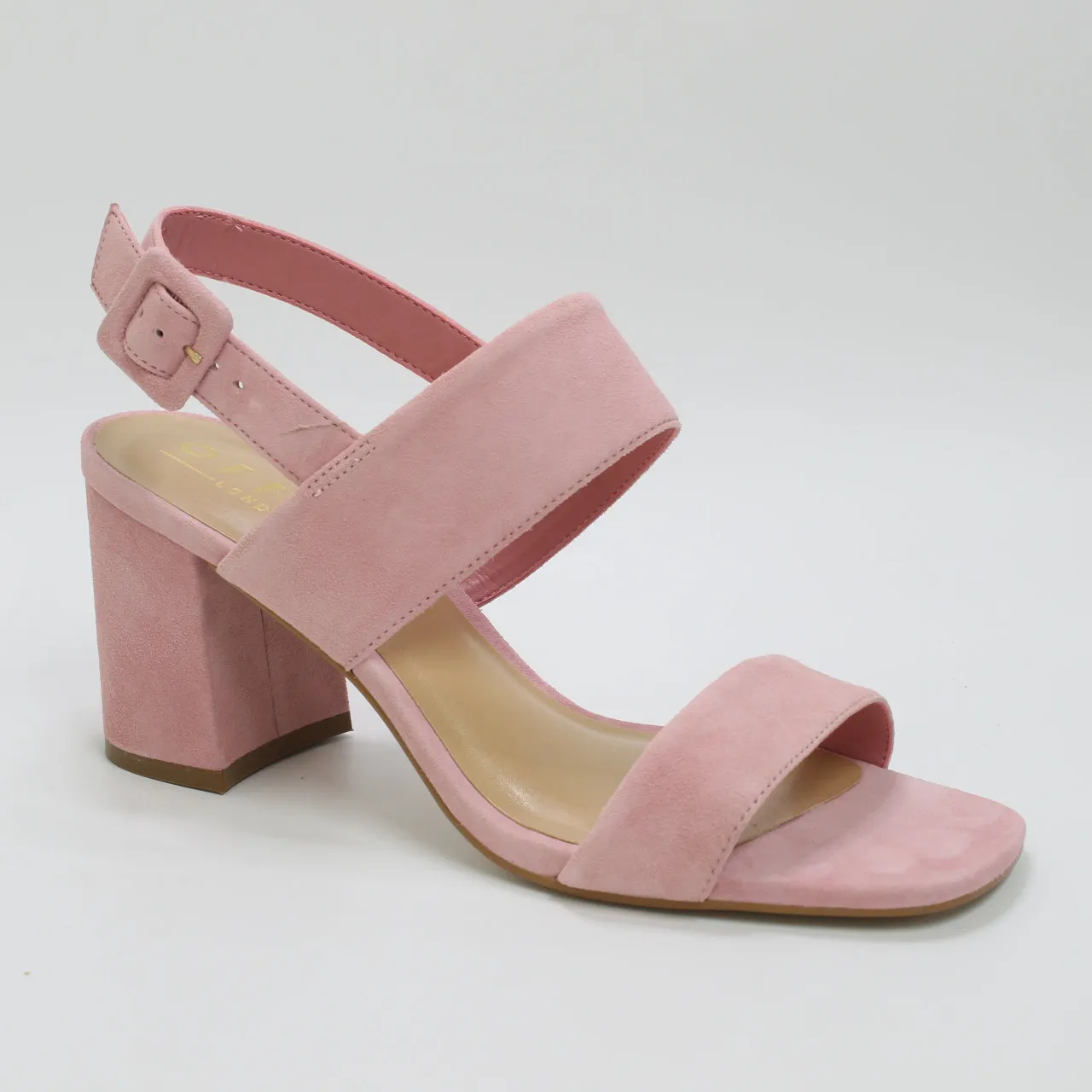 Womens Office Madeline Two Part Block Heels Pink Suede