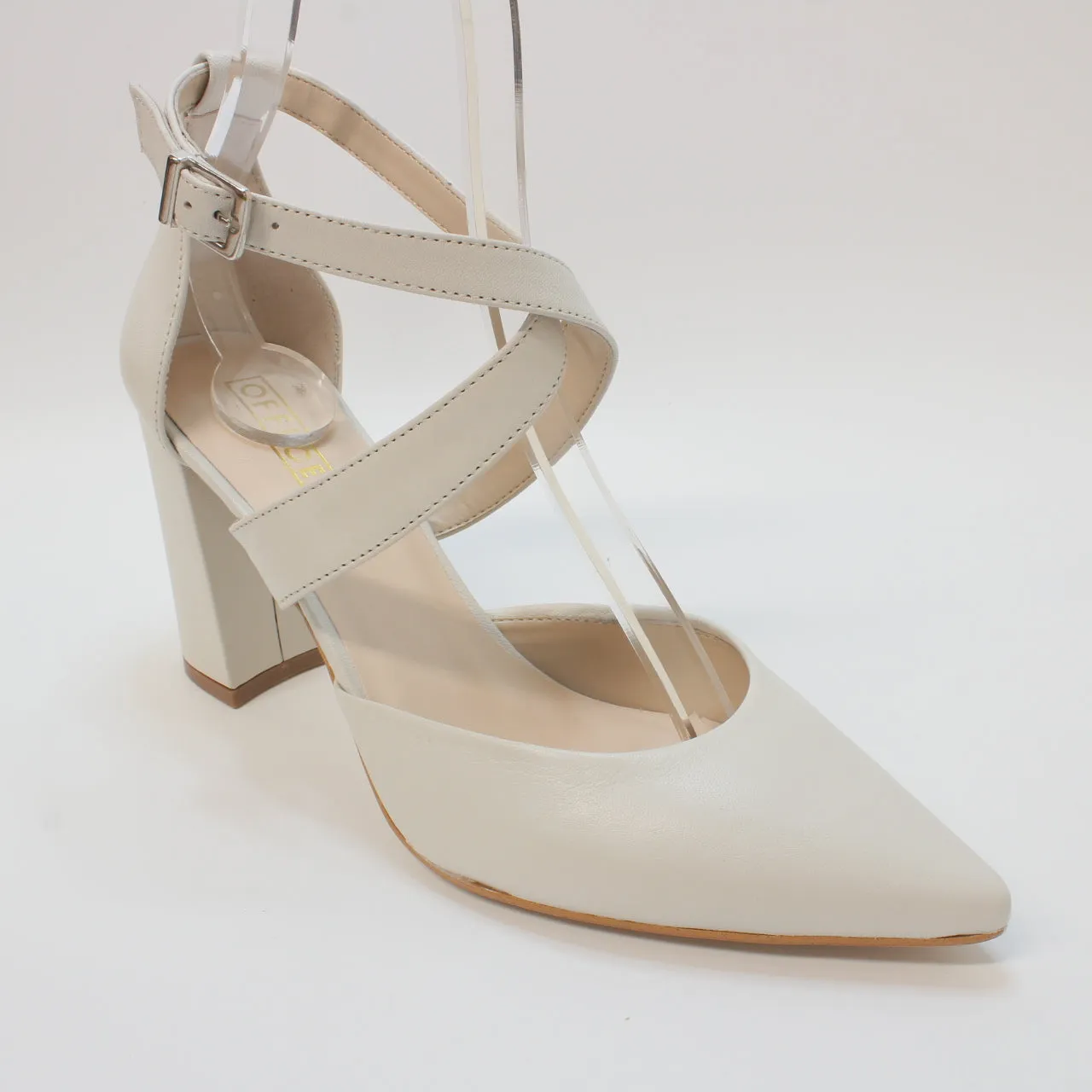 Womens Office Marne Cross Strap Courts Cream Leather