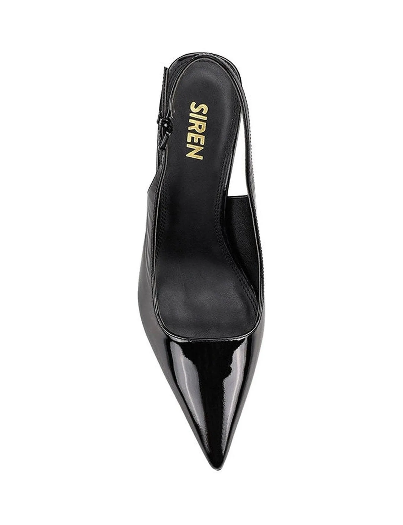 Yarra Pointed Toe Slingbacks - Black Patent Leather