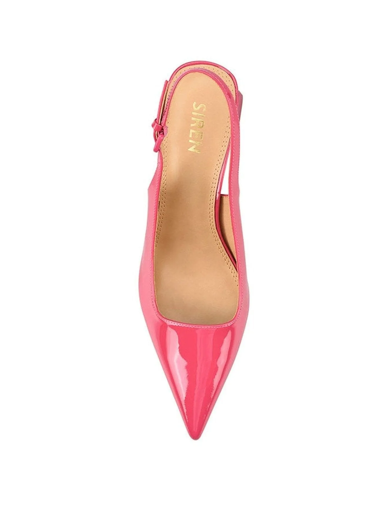 Yarra Pointed Toe Slingbacks - Raspberry Patent