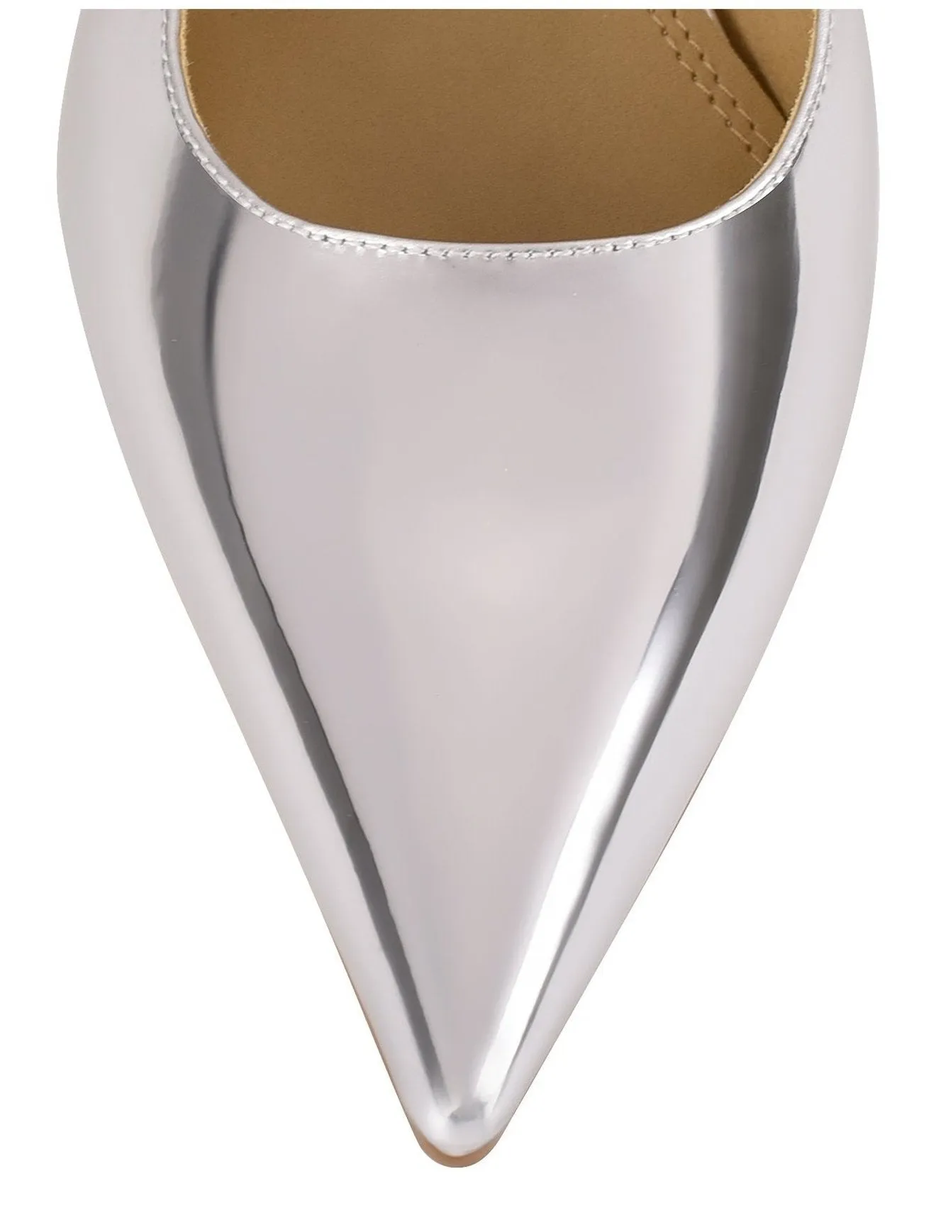 York Slingback Heel - Silver Metallic Leather